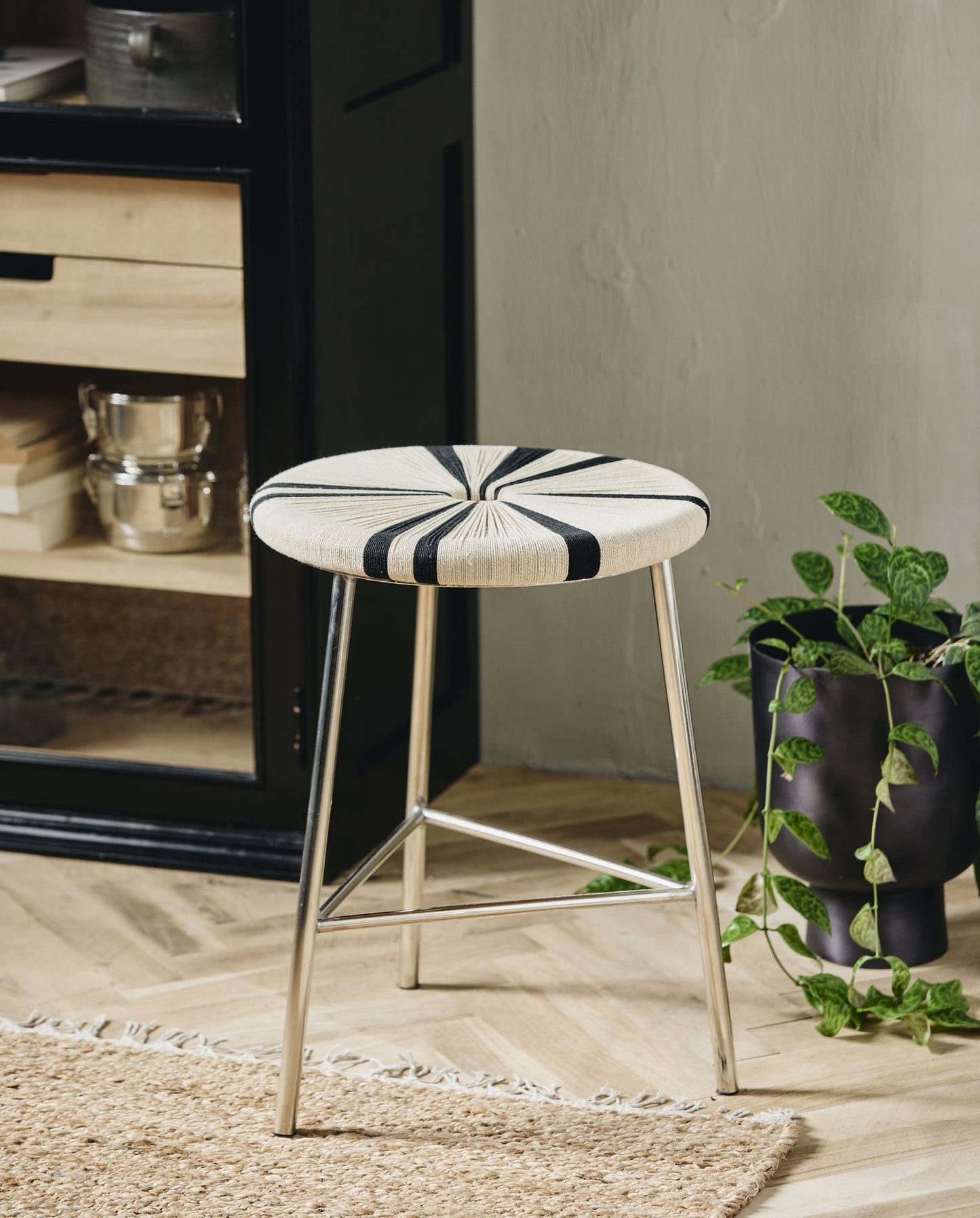 Nordal A/S MORICE stool, low - black/ivory