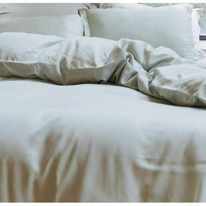TENCEL™ – Satin-Bettbezug, Graugrün