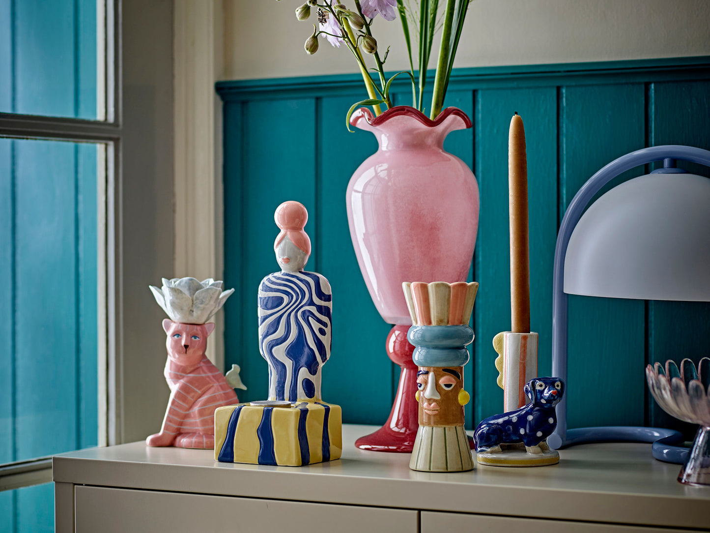 Bloomingville Frills Vase, Rose, Glas