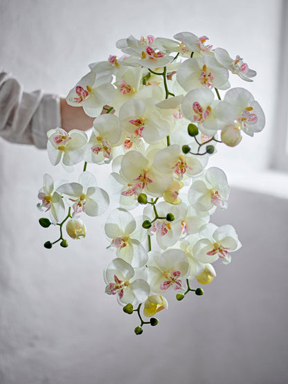 Bloomingville Orchid Stiel, Weiß, Künstliche Blumen