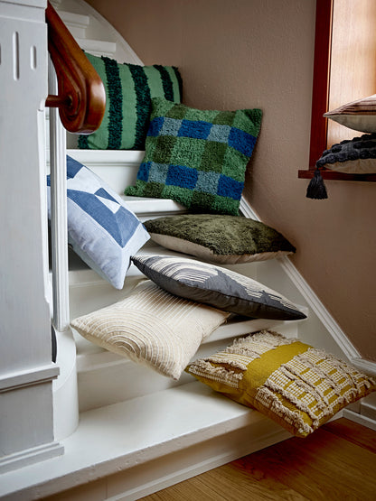 Bloomingville Aban Kissen, Blue, Baumwolle