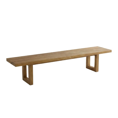 Bank mit Quadratfuß - natürlich - 220cm