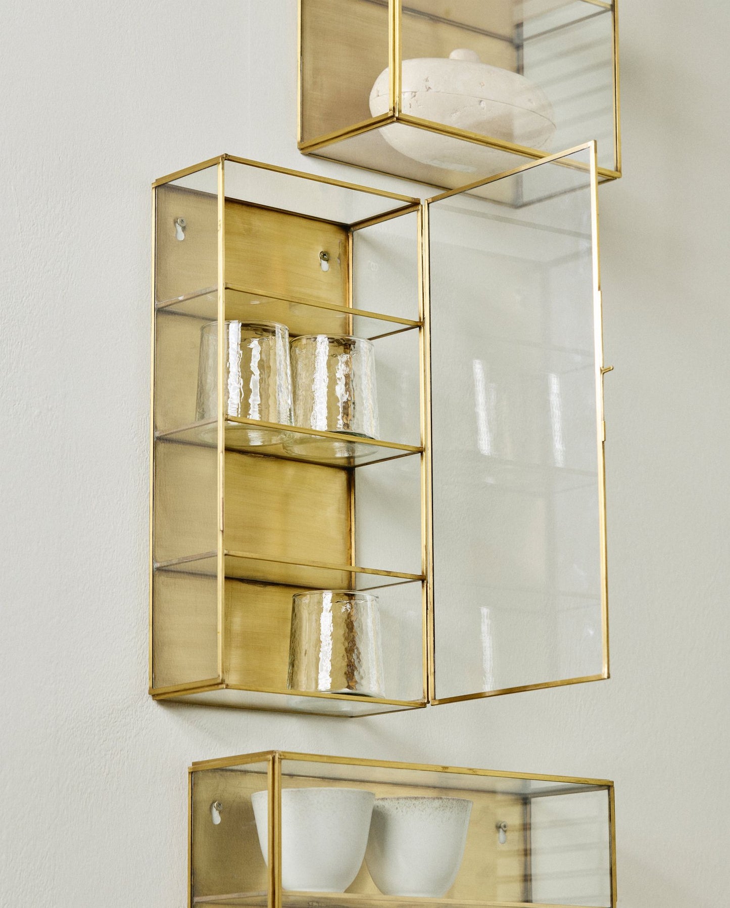 Nordal A/S ADA wall cabinet, S, 3 shelves - golden finish