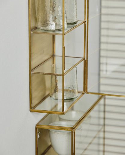 Nordal A/S ADA wall cabinet, S, 3 shelves - golden finish