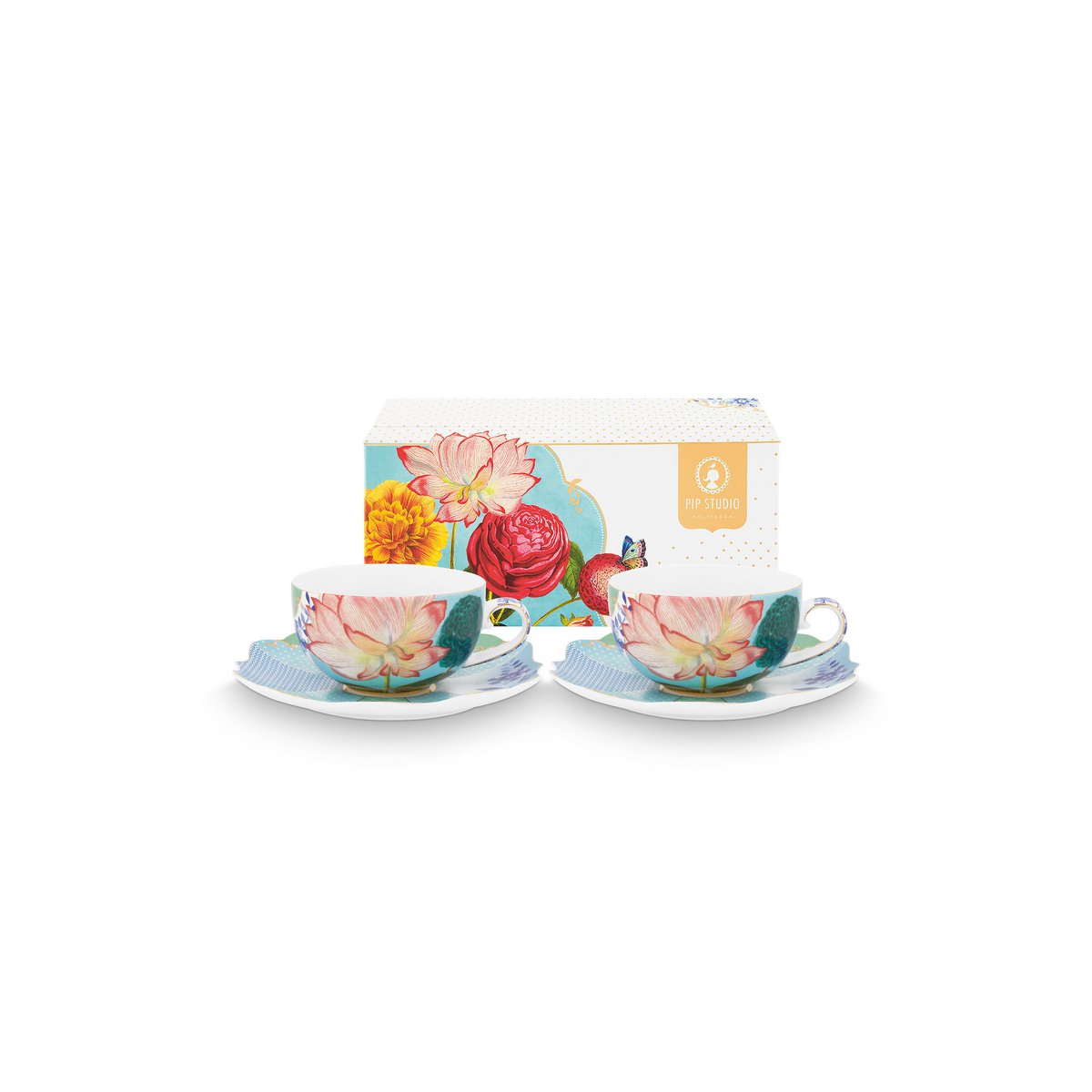 2er Set Teetassen & Untertassen Royal Flowers