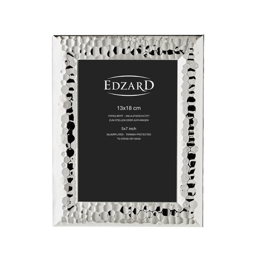 EDZARD Fotorahmen Gubbio für Foto 13 x 18 cm, edel versilbert, anlaufgeschützt , mit 2 Aufhängern