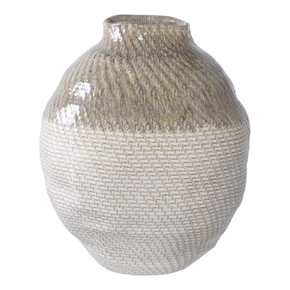 Vase aus Keramik weiß, beige