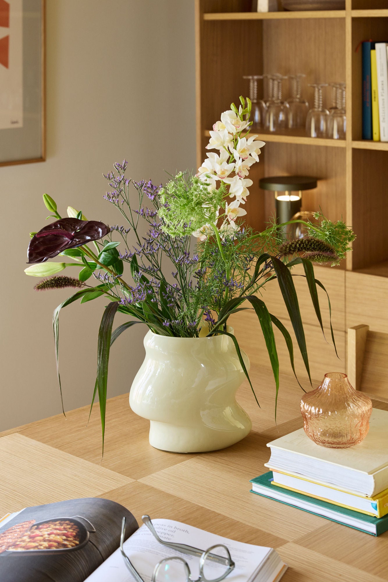 Hübsch Lote Vase Sandfarben