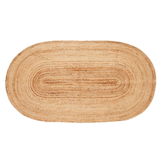 Hübsch Sage Teppich Oval Naturfarben, 100 x 200cm