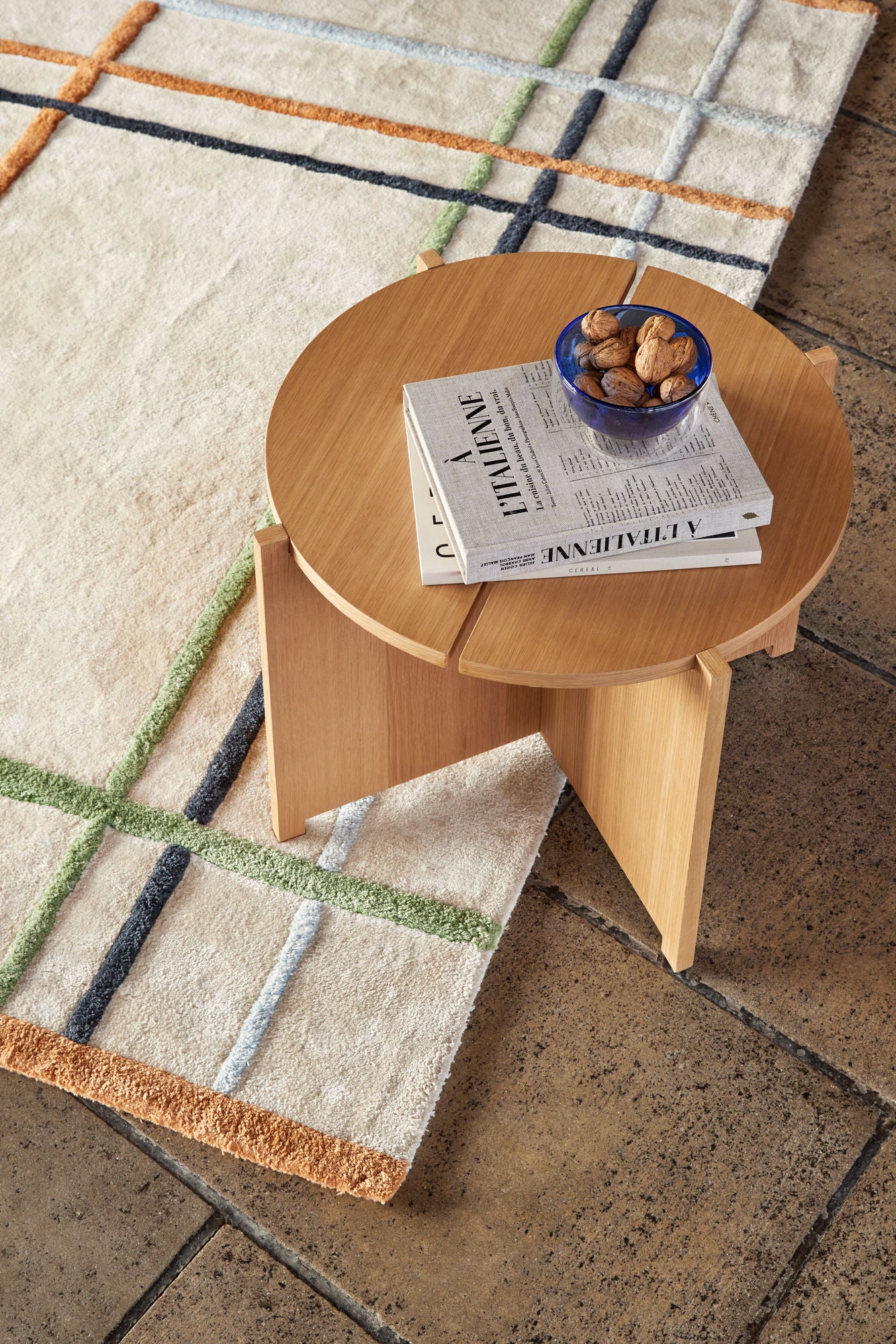 Hübsch Fluffy Teppich 120x180cm, beige - bunt