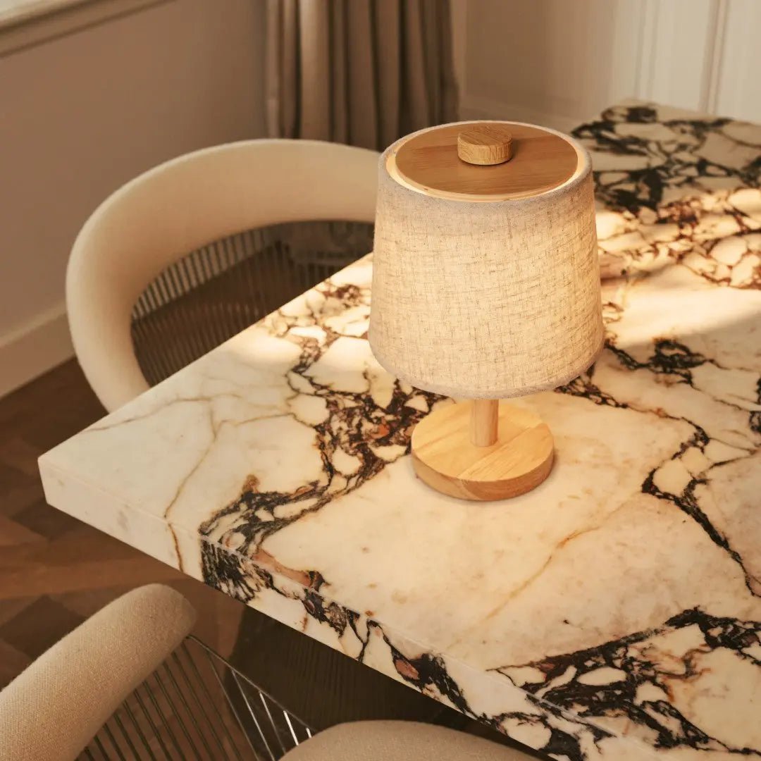 Rover Hellbraune wiederaufladbare Holzlampe
