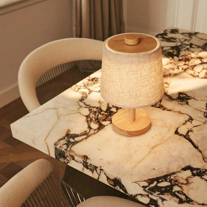 Rover Hellbraune wiederaufladbare Holzlampe