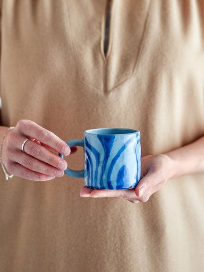 Bloomingville Ninka Tasse, Blau, Steingut