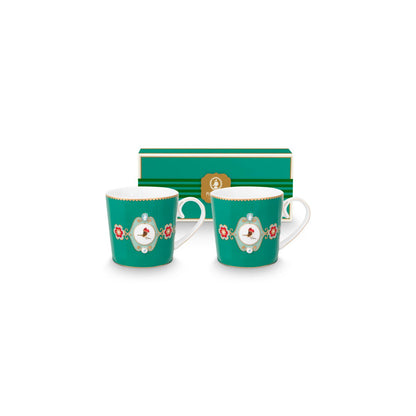 PIP Studio 2er Set Tassen Small Love Birds Emerald