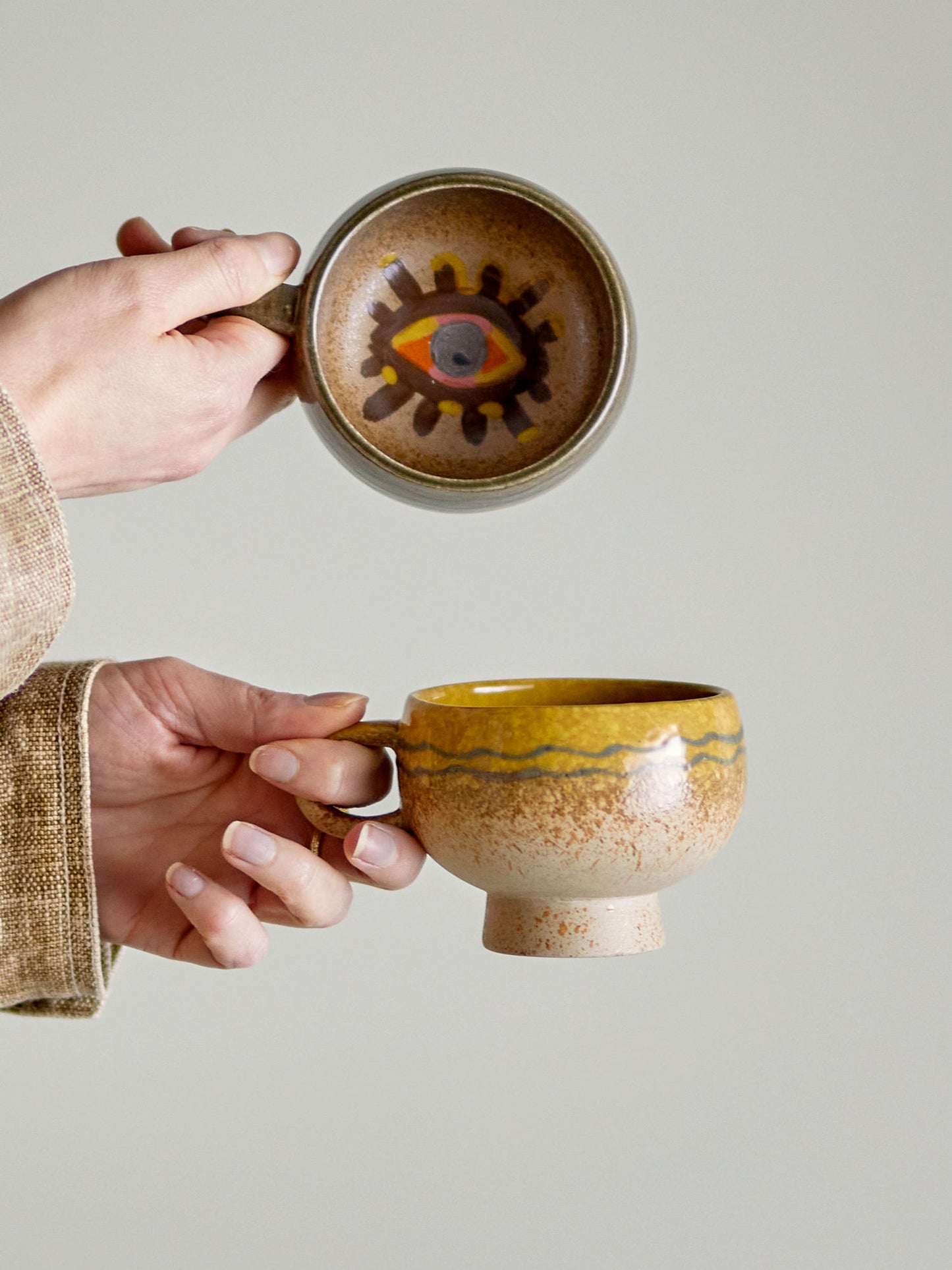 Bloomingville Oculus Tasse, Bunt, Steingut 2er Set