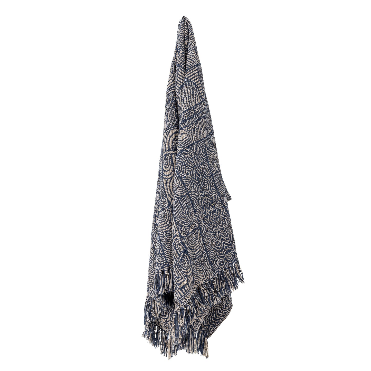 Bloomingville Bresso Decke, Blue, Recycelte Baumwolle