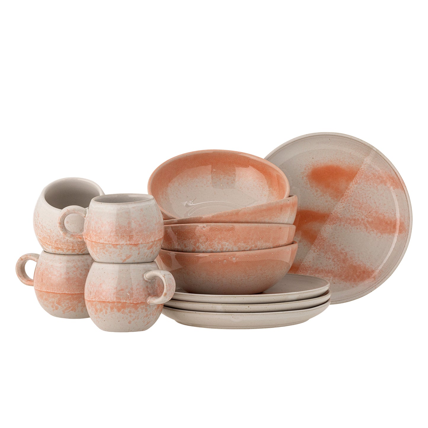 Bloomingville Paula Frühstück Set, Orange, Steingut
