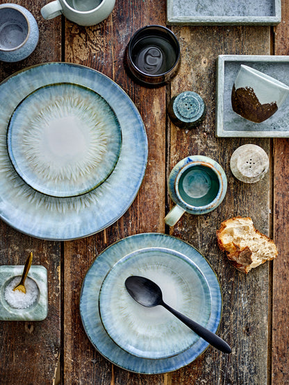 Bloomingville Calen Teller, Blue, Steingut