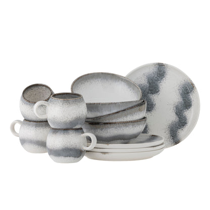 Bloomingville Paula Frühstück Set, Grau, Steingut