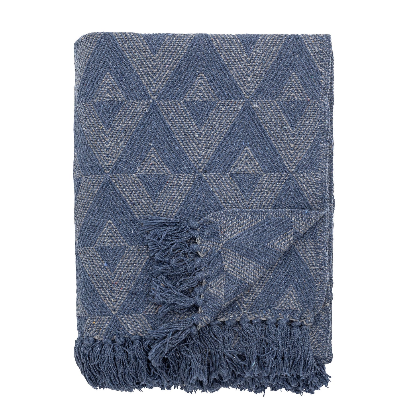 Bloomingville Udine Decke, Blue, Recycelte Baumwolle
