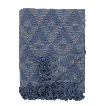 Bloomingville Udine Decke, Blue, Recycelte Baumwolle