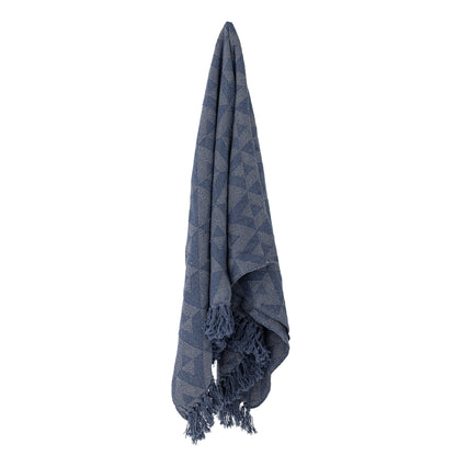 Bloomingville Udine Decke, Blue, Recycelte Baumwolle