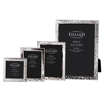 EDZARD Fotorahmen Bilderrahmen Pavia für Foto 10 x 10 cm, edel versilbert, anlaufgeschützt