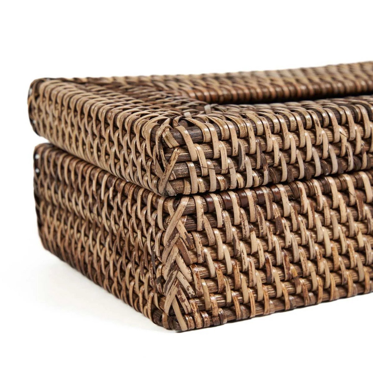 Bazar Bizar Taschentuchbox aus Rattan – Naturbraun