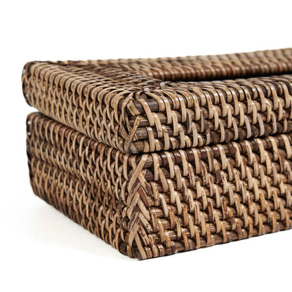Bazar Bizar Taschentuchbox aus Rattan – Naturbraun