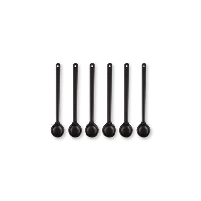 6er Löffelset Porzellan Matt Black groß