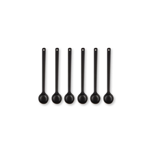 6er Löffelset Porzellan Matt Black groß