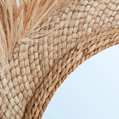 Capri Spiegel rund mit Rattan, Natur - L