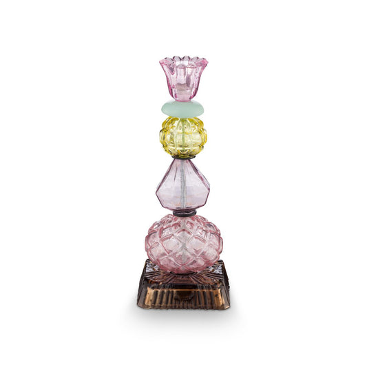 Candle Holder Glass Beads Lilac 23.5cm