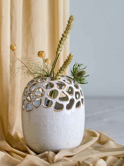 Bloomingville Elissa Vase, Natur, Steingut