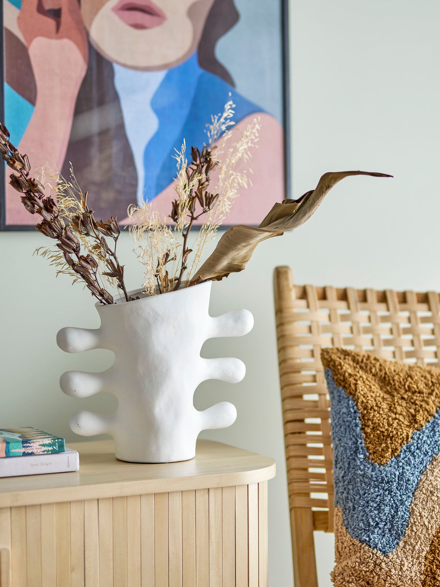 Bloomingville Pernilla Vase, Weiß, Steingut
