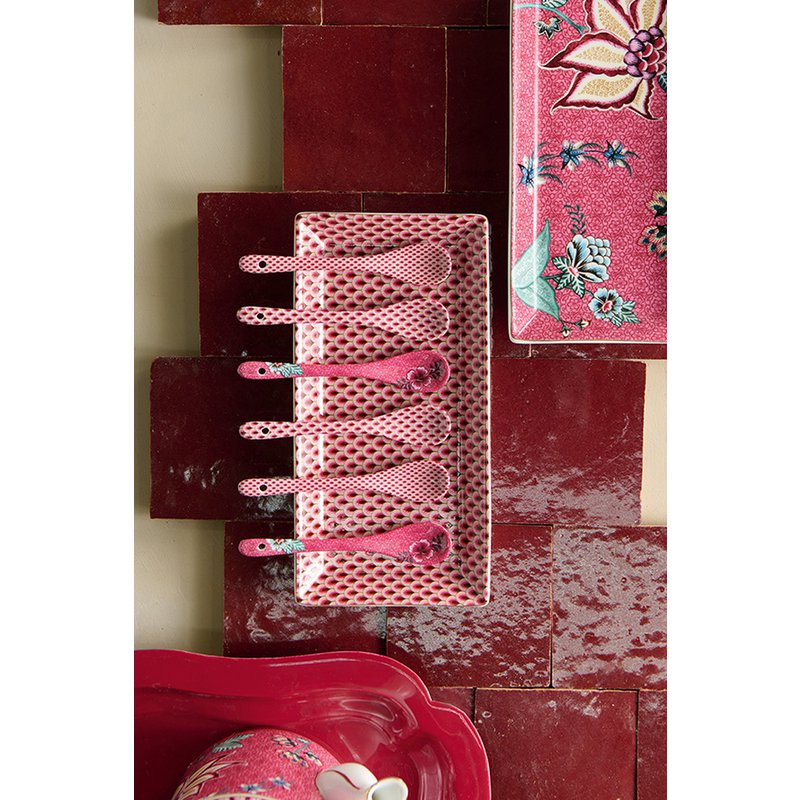 Giftset Teelöffel Oriental Flower Festival Dark Pink 13cm