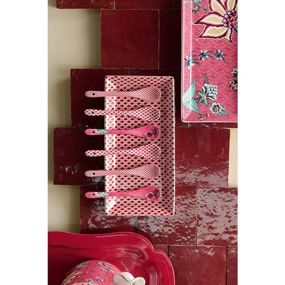 Giftset Teelöffel Oriental Flower Festival Dark Pink 13cm