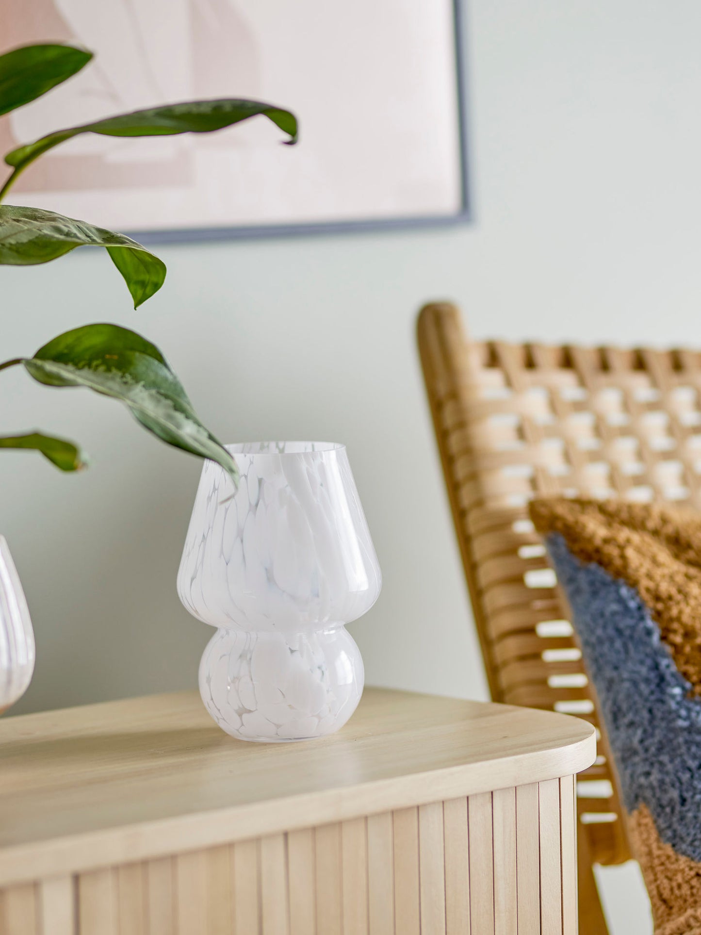 Bloomingville Halim Vase, Weiß, Glas