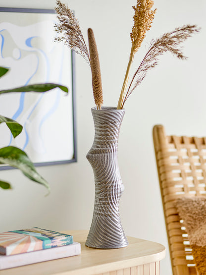 Bloomingville Raheem Vase, Grau, Steingut