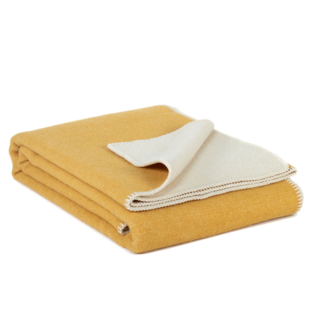 Bettdecke aus Wolle in MISTED YELLOW