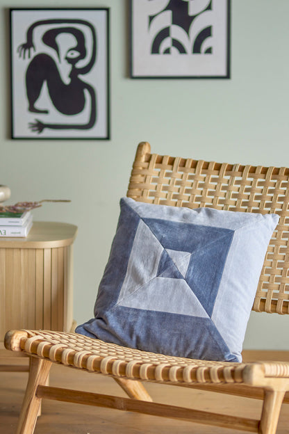 Bloomingville Aban Kissen, Blue, Baumwolle
