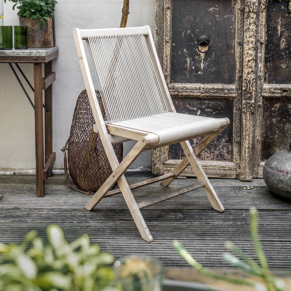 Seilklappgartenstuhl beige